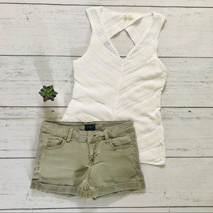 ANTHROPOLOGIE White and Gold Tank